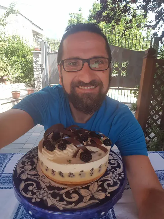 Bartolomeo Giordano with his blackberry cake